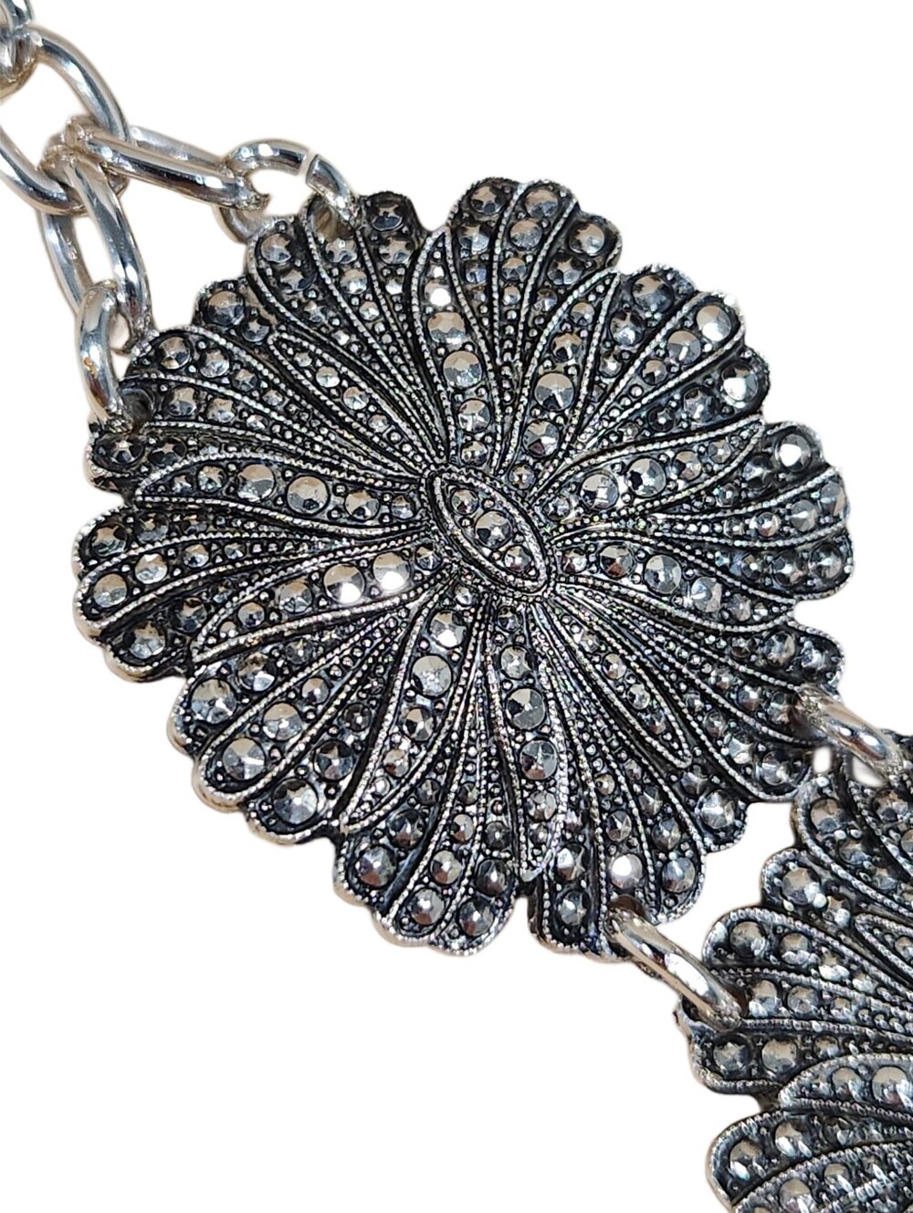 West Germany Bracelet Aluminum Floral W Germany German Vintage Jewelry VTG
